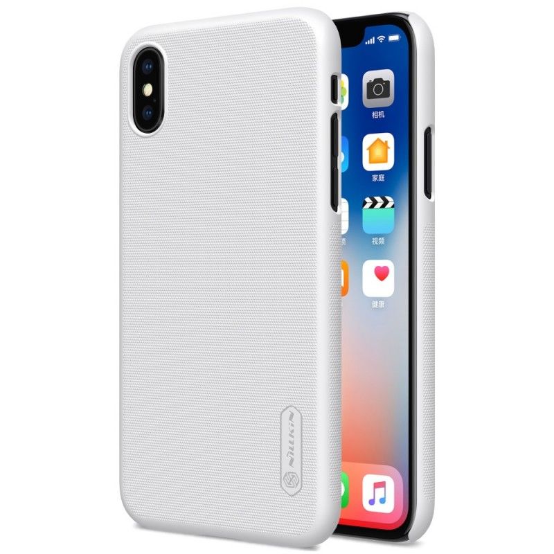 Etui iPhone XS Czerwony Czarny Sztywny Matowy Nillkin