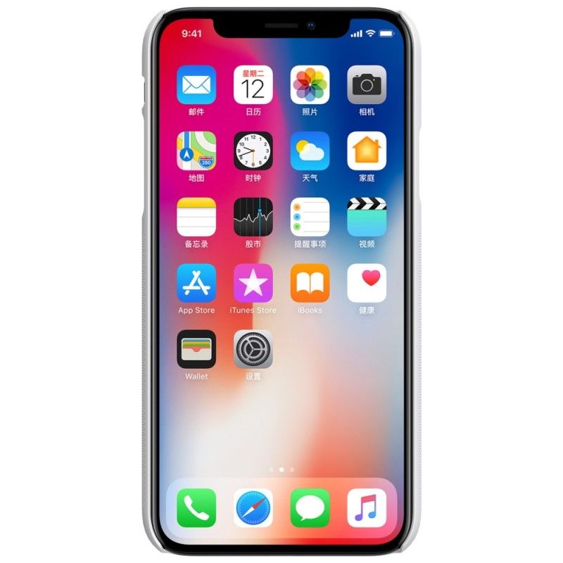 Etui iPhone XS Czerwony Czarny Sztywny Matowy Nillkin