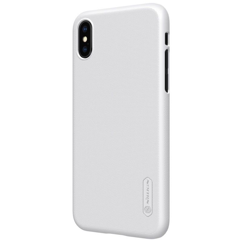 Etui iPhone XS Czerwony Czarny Sztywny Matowy Nillkin