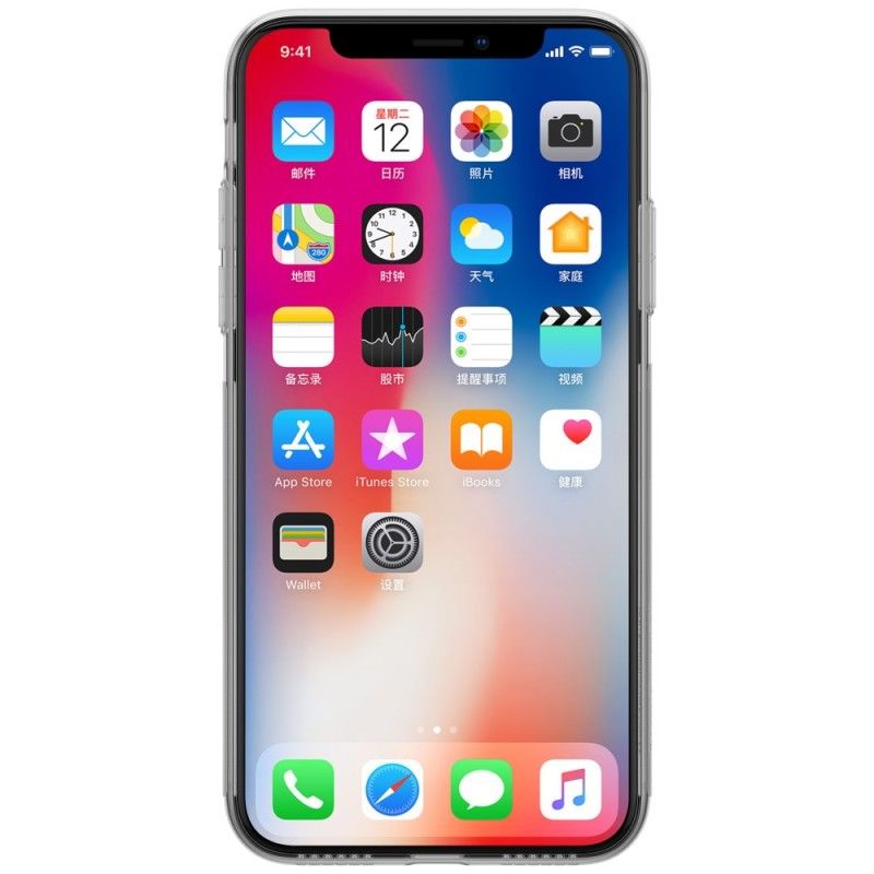 Etui iPhone XS Przezroczysty Czarny Przezroczysty Nillkin