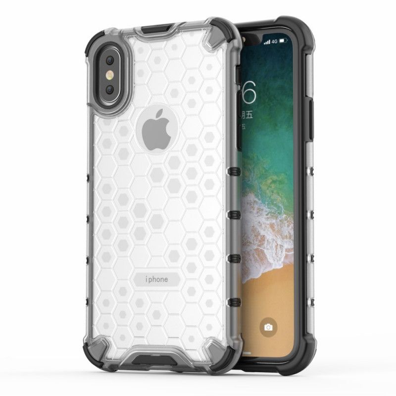 Futerały iPhone XS Biały Czarny Styl Plastra Miodu