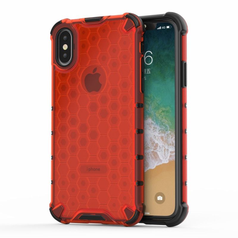 Futerały iPhone XS Biały Czarny Styl Plastra Miodu