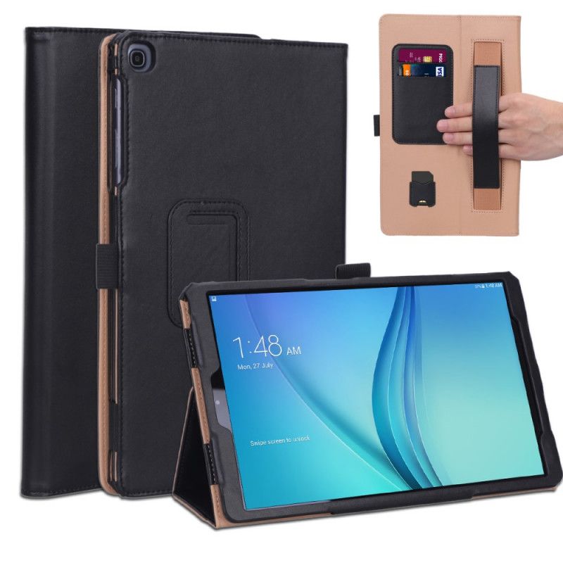 Case Samsung Galaxy Tab A 10.1 (2019) Czerwony Czarny Etui na Telefon Styl Skórzany Z Paskiem