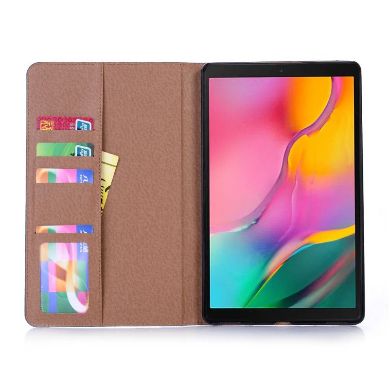 Case Samsung Galaxy Tab A 10.1 (2019) Szary Czarny Etui na Telefon Nity Ze Sztucznej Skóry W Stylu Vintage