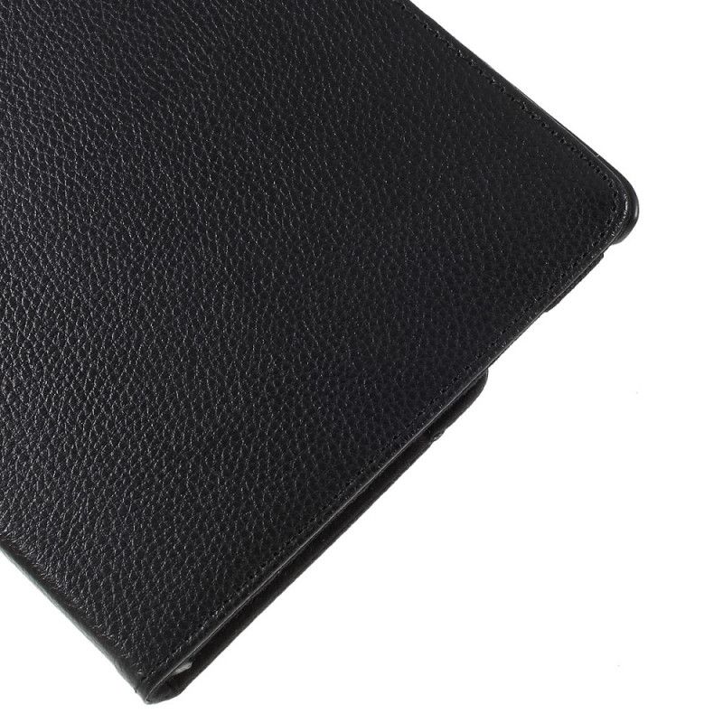 Etui Folio Samsung Galaxy Tab A 10.1 (2019) Biały Czarny Obracana O 360 ° Imitacja Skóry Liczi Etui Ochronne