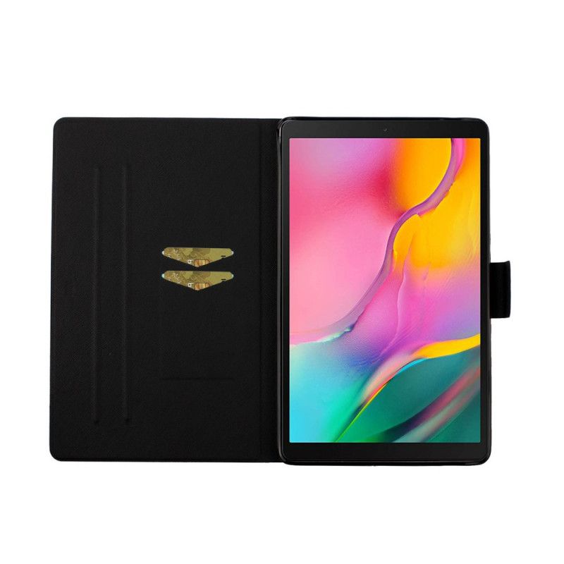 Etui Folio Samsung Galaxy Tab A 10.1 (2019) Biały Czarny Wzór Marmuru Etui Ochronne