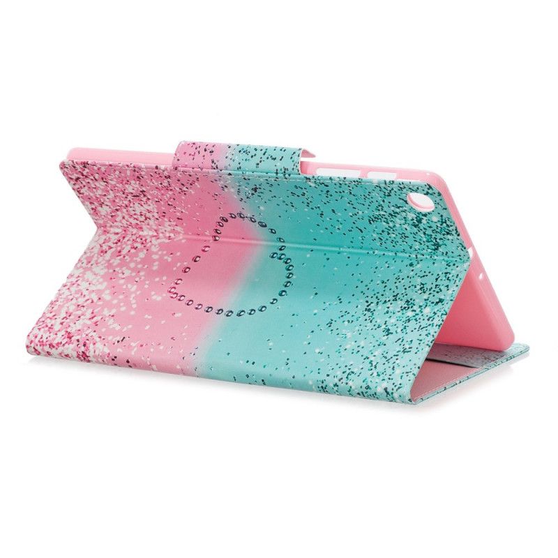 Etui Folio Samsung Galaxy Tab A 10.1 (2019) Brokatowe Serce Z Wzorem