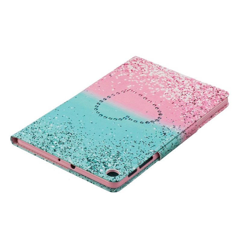 Etui Folio Samsung Galaxy Tab A 10.1 (2019) Brokatowe Serce Z Wzorem