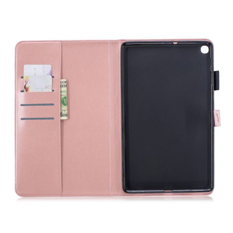 Etui Folio Samsung Galaxy Tab A 10.1 (2019) Fioletowy Jasnoniebieski Motyle I Kwiaty