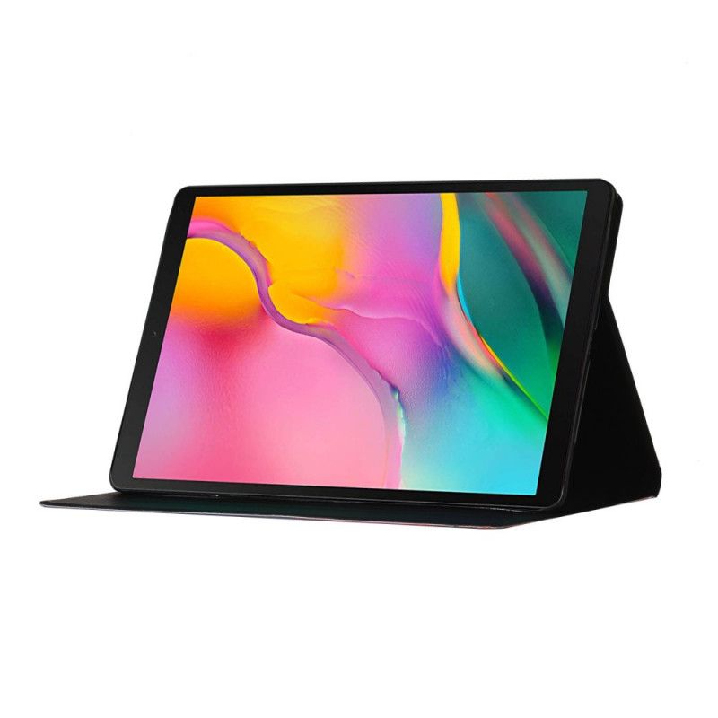 Etui Folio Samsung Galaxy Tab A 10.1 (2019) Żółty Szary Kwiaty Kwiaty Kwiaty