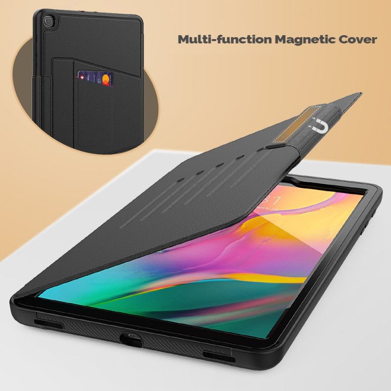 Etui Samsung Galaxy Tab A 10.1 (2019) Czerwony Czarny Magnetyczny Wspornik Wielokątowy Etui Ochronne