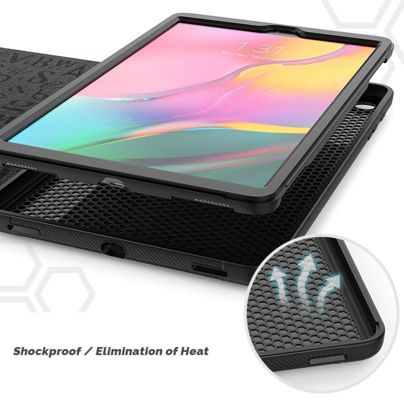 Etui Samsung Galaxy Tab A 10.1 (2019) Czerwony Czarny Magnetyczny Wspornik Wielokątowy Etui Ochronne