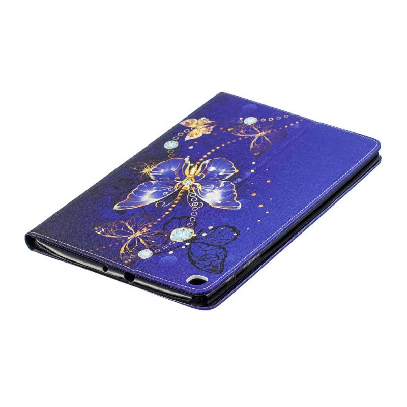 Etui Samsung Galaxy Tab A 10.1 (2019) Zielony Biały Seria Motylkowa