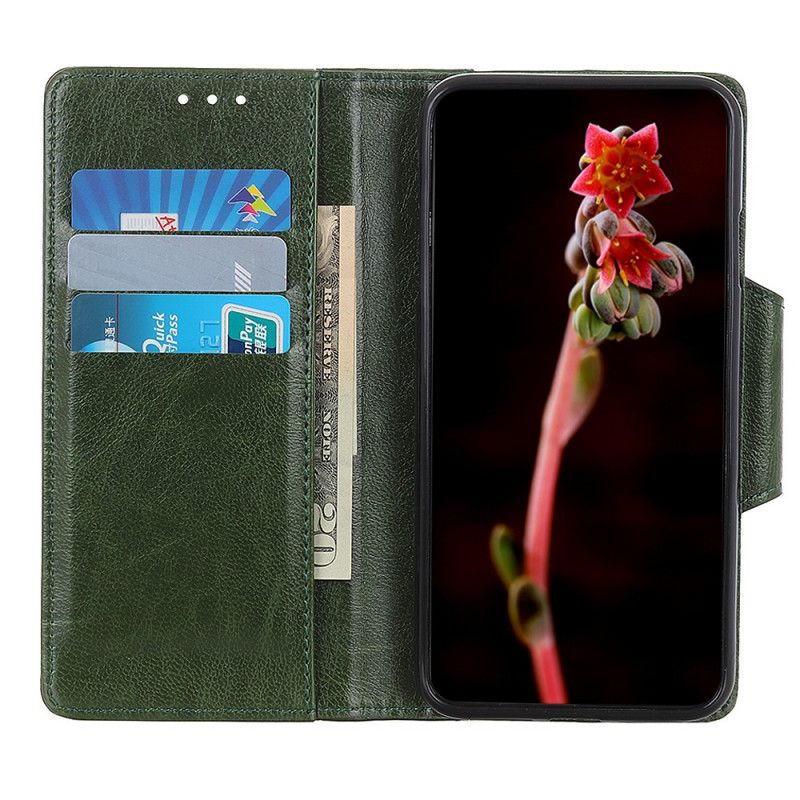 Etui Folio Samsung Galaxy A52 4G / A52 5G Biały Czarny Metalowe Zamknięcie Z Imitacji Skóry