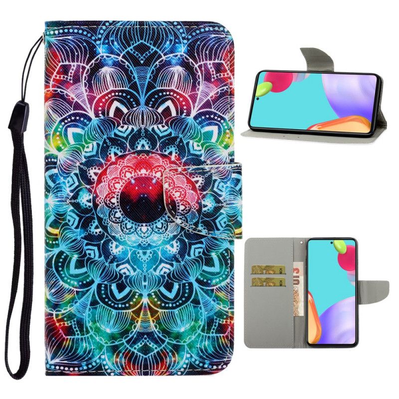 Etui Folio Samsung Galaxy A52 4G / A52 5G Błyszcząca Mandala Stringi