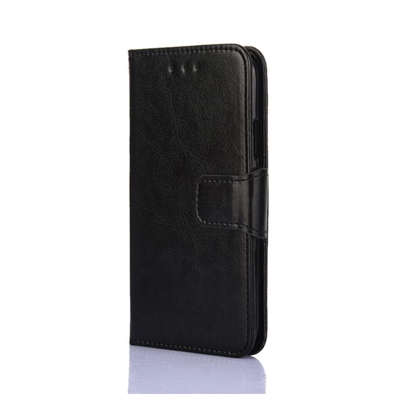 Etui Folio Samsung Galaxy A52 4G / A52 5G Czerwony Czarny Błyszcząca Imitacja Skóry Etui Ochronne