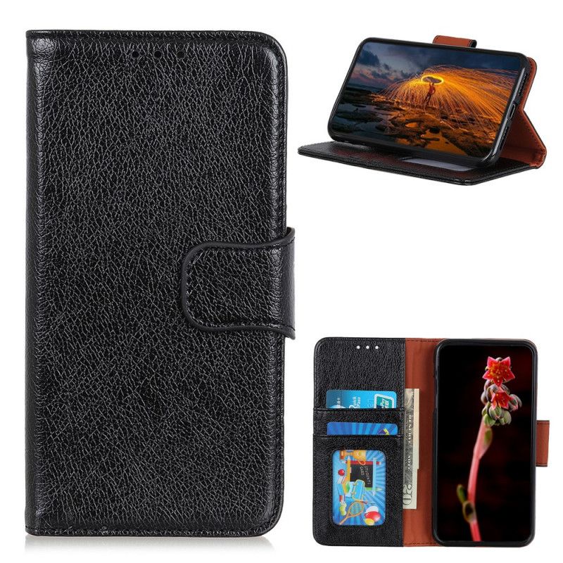 Etui Folio Samsung Galaxy A52 4G / A52 5G Czerwony Czarny Dwoina Ze Skóry Nappa Etui Ochronne