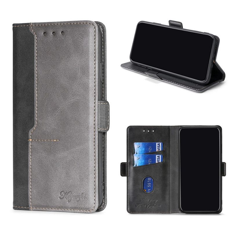 Etui Folio Samsung Galaxy A52 4G / A52 5G Czerwony Czarny Dwukolorowa Sztuczna Skóra