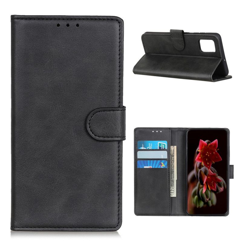 Etui Folio Samsung Galaxy A52 4G / A52 5G Czerwony Czarny Efekt Skóry Matowej Retro