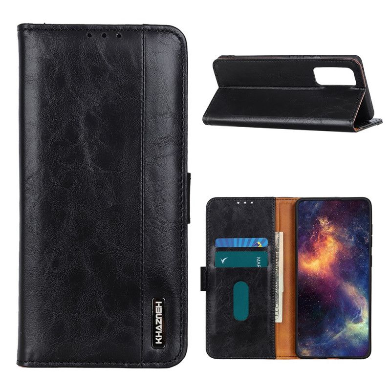 Etui Folio Samsung Galaxy A52 4G / A52 5G Czerwony Czarny Elegancja Skórzana Khazneh