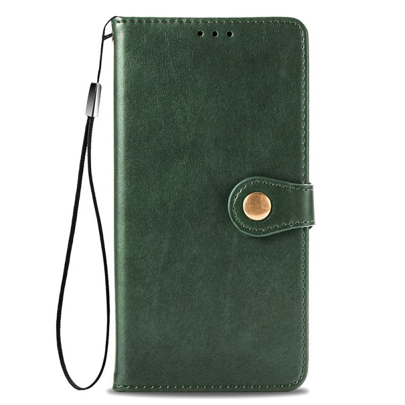 Etui Folio Samsung Galaxy A52 4G / A52 5G Czerwony Czarny Sztuczna Skóra I Zapięcie Vintage Etui Ochronne