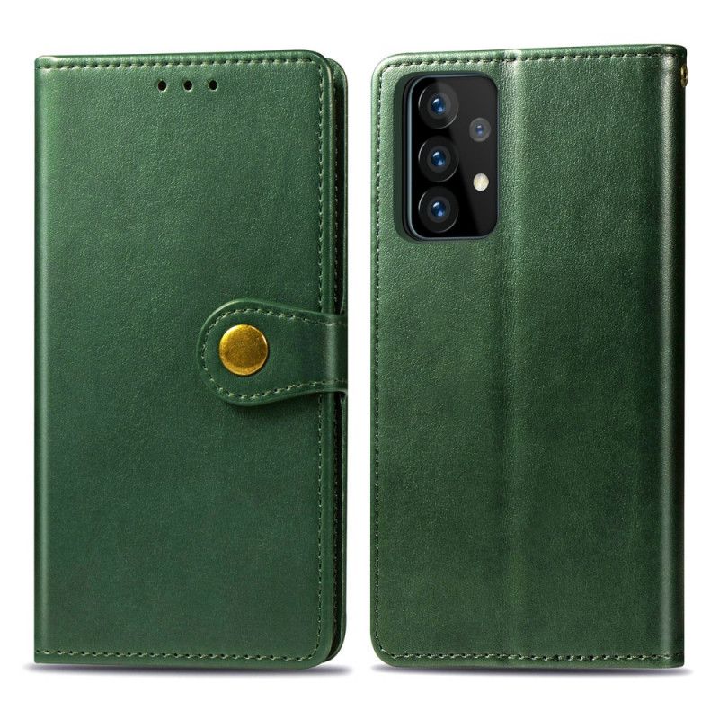 Etui Folio Samsung Galaxy A52 4G / A52 5G Czerwony Czarny Sztuczna Skóra I Zapięcie Vintage Etui Ochronne