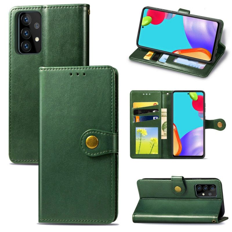 Etui Folio Samsung Galaxy A52 4G / A52 5G Czerwony Czarny Sztuczna Skóra I Zapięcie Vintage Etui Ochronne