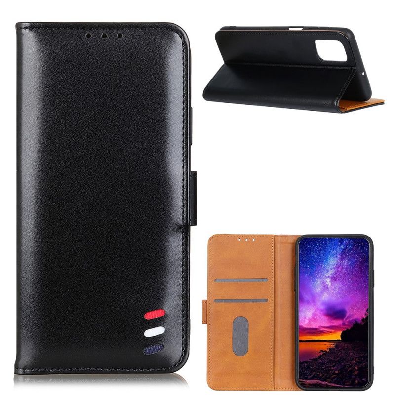 Etui Folio Samsung Galaxy A52 4G / A52 5G Czerwony Czarny Trójkolorowy Efekt Skóry Etui Ochronne