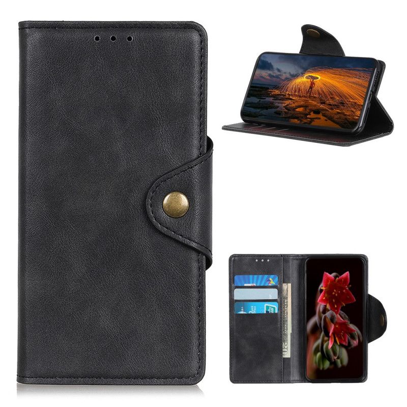 Etui Folio Samsung Galaxy A52 4G / A52 5G Czerwony Czarny Vintage Guzik Ze Sztucznej Skóry Etui Ochronne