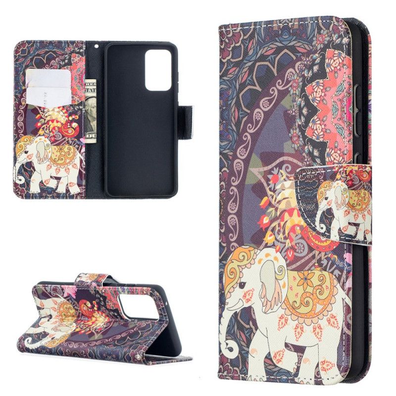 Etui Folio Samsung Galaxy A52 4G / A52 5G Etniczna Mandala Słonia Etui Ochronne