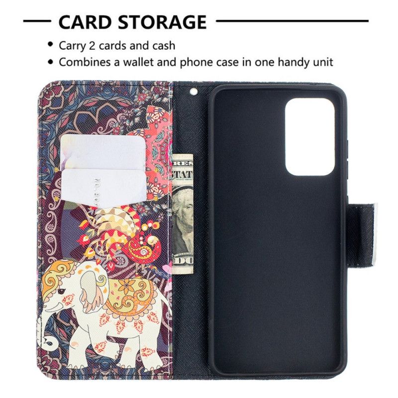 Etui Folio Samsung Galaxy A52 4G / A52 5G Etniczna Mandala Słonia Etui Ochronne