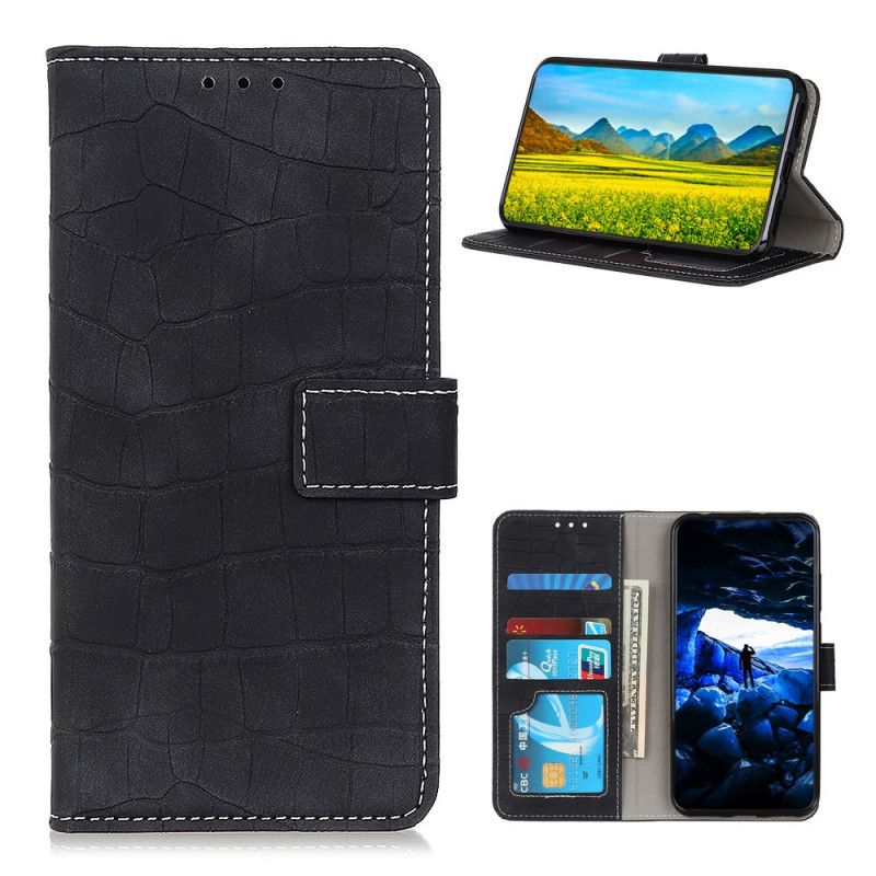 Etui Folio Samsung Galaxy A52 4G / A52 5G Granatowy Czarny Moc Krokodyla