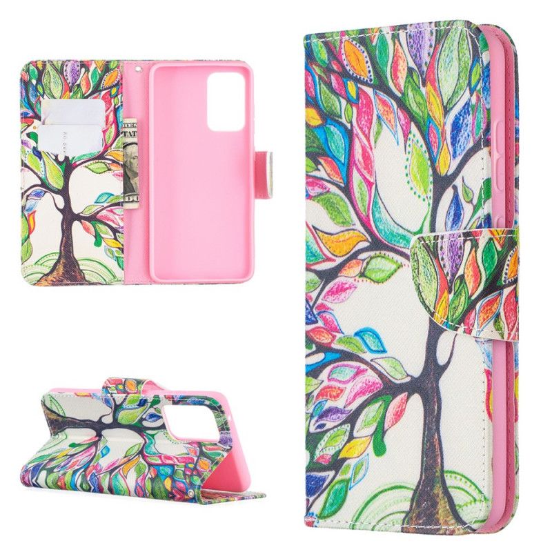 Etui Folio Samsung Galaxy A52 4G / A52 5G Kolorowe Drzewo Etui Ochronne