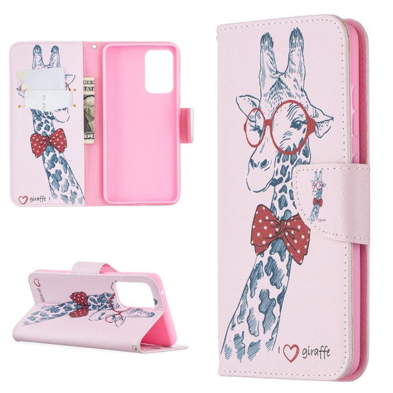 Etui Folio Samsung Galaxy A52 4G / A52 5G Nerd Żyrafa Etui Ochronne