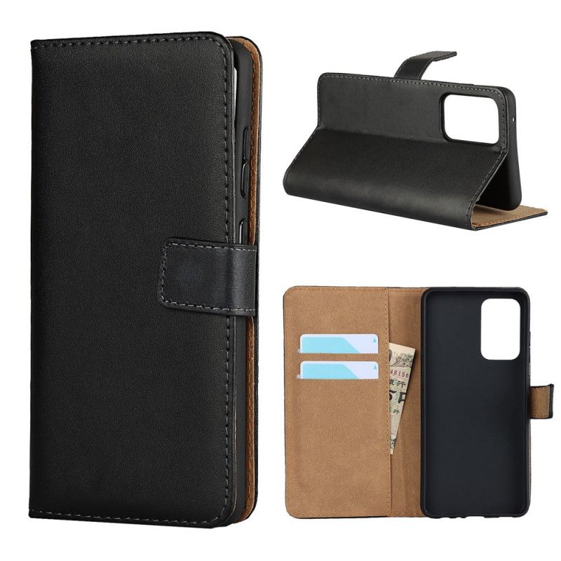 Etui Folio Samsung Galaxy A52 4G / A52 5G Portfel Z Prawdziwej Skóry