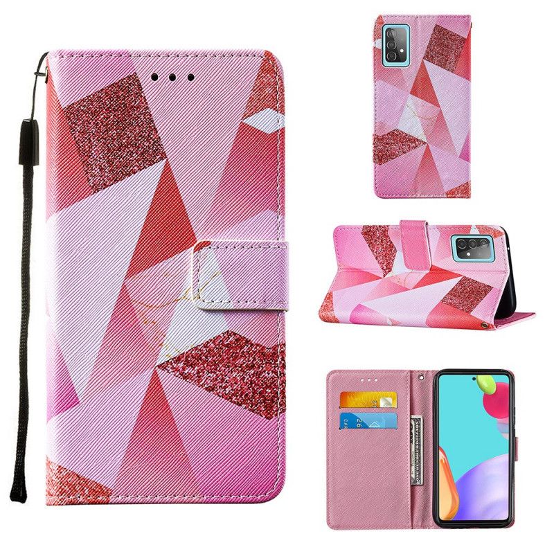 Etui Folio Samsung Galaxy A52 4G / A52 5G Różowa Grafika