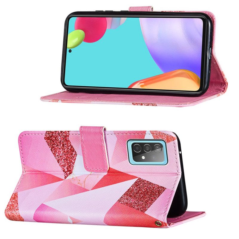 Etui Folio Samsung Galaxy A52 4G / A52 5G Różowa Grafika