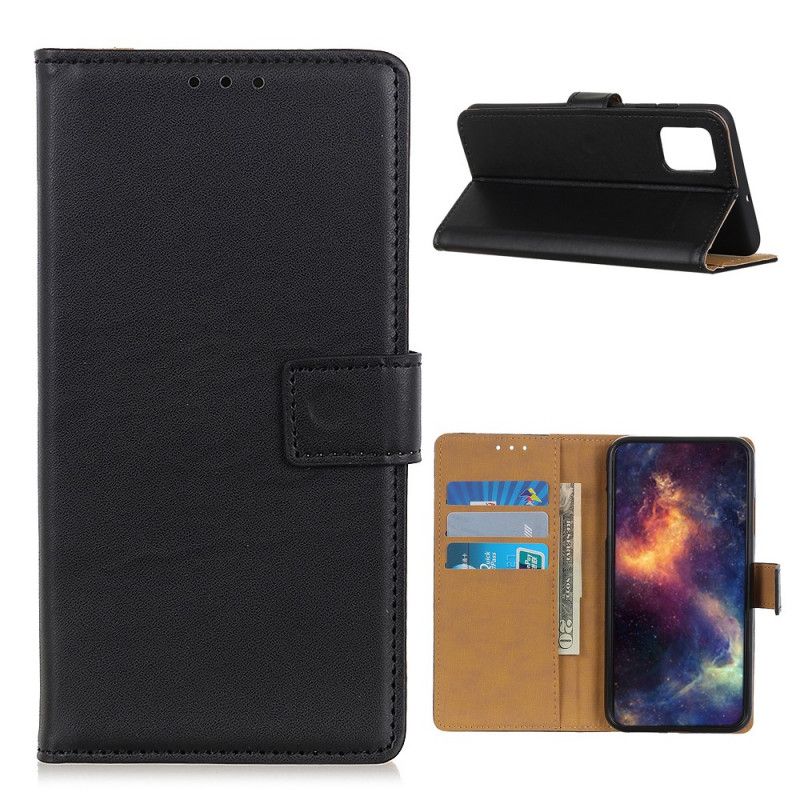 Etui Folio Samsung Galaxy A52 4G / A52 5G Srebrny Czarny Prosta Sztuczna Skóra Etui Ochronne