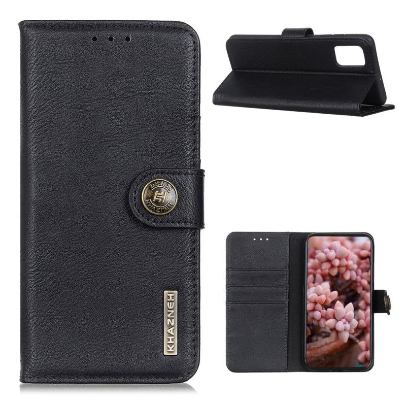 Etui Folio Samsung Galaxy A52 4G / A52 5G Szary Czarny Imitacja Skóry Khazneh