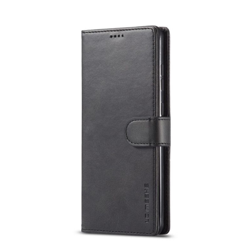 Etui Folio Samsung Galaxy A52 4G / A52 5G Szary Czarny Lc.Imeeke Efekt Skóry