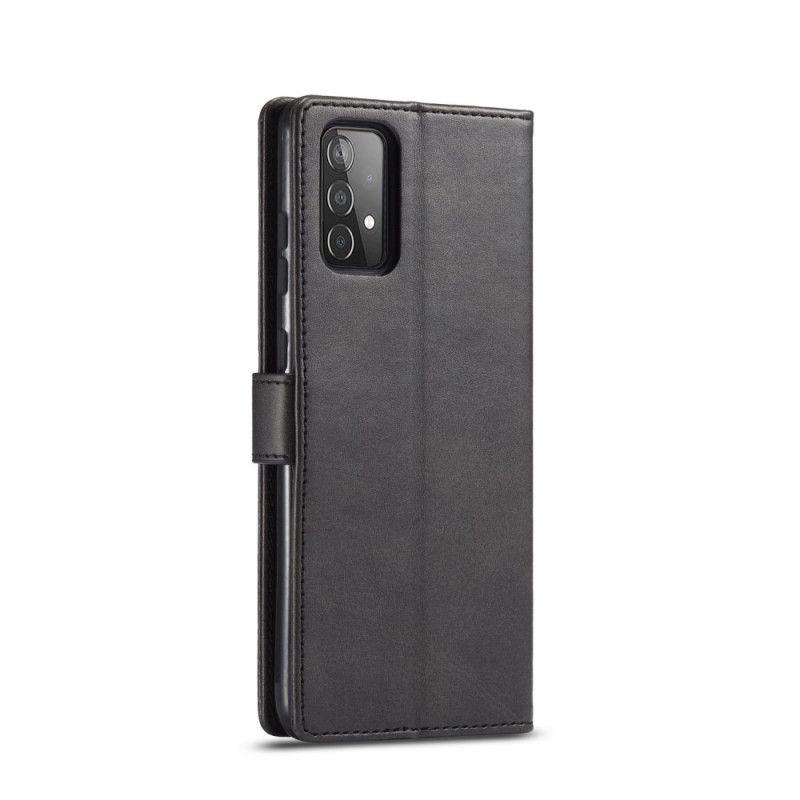 Etui Folio Samsung Galaxy A52 4G / A52 5G Szary Czarny Lc.Imeeke Efekt Skóry