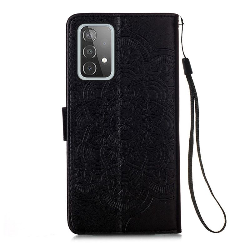 Etui Folio Samsung Galaxy A52 4G / A52 5G Szary Czarny Nadruk Łapacza Snów I Stringi Etui Ochronne