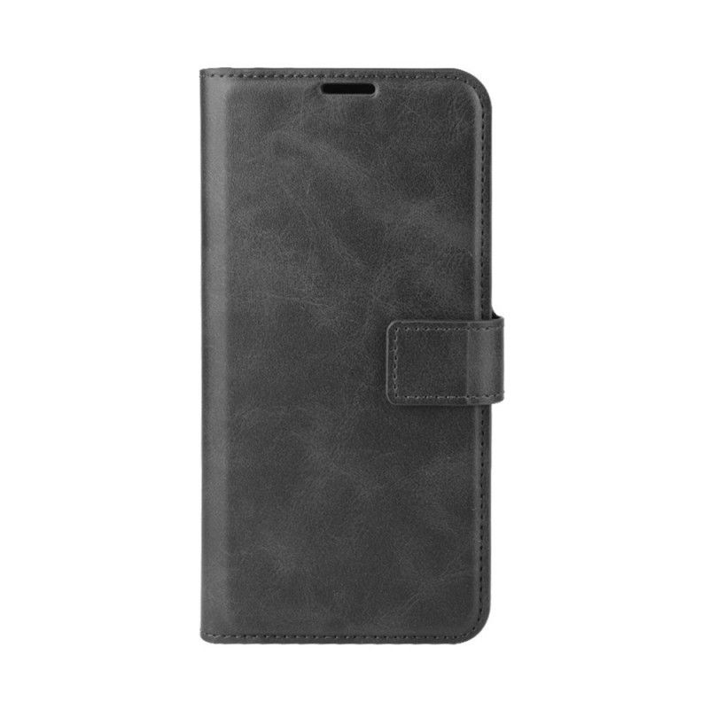 Etui Folio Samsung Galaxy A52 4G / A52 5G Szary Czarny Smukła Imitacja Skóry Etui Ochronne