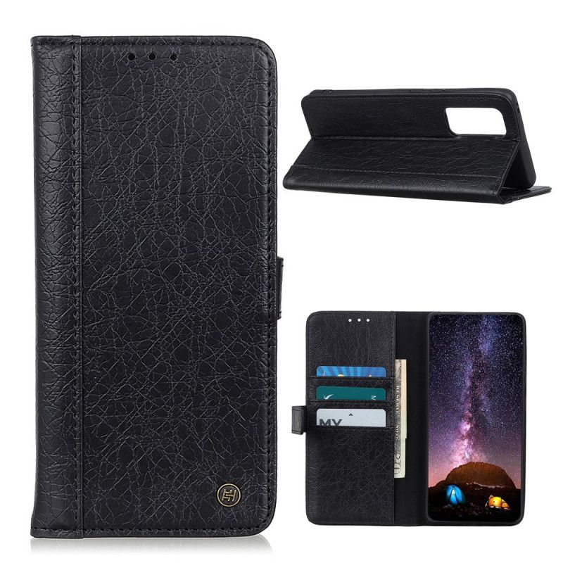 Etui Folio Samsung Galaxy A52 4G / A52 5G Szary Czarny Styl Nosorożca Ze Sztucznej Skóry Etui Ochronne