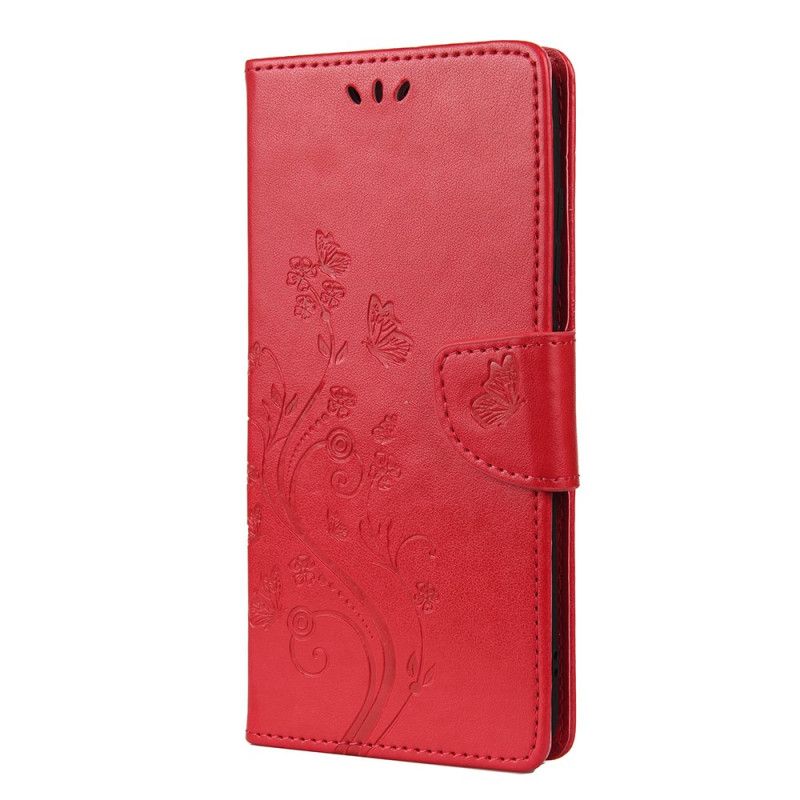 Etui Folio Samsung Galaxy A52 4G / A52 5G Szary Czarny Zaczarowane Motyle Etui Ochronne