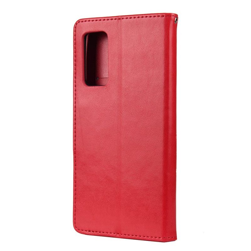 Etui Folio Samsung Galaxy A52 4G / A52 5G Szary Czarny Zaczarowane Motyle Etui Ochronne