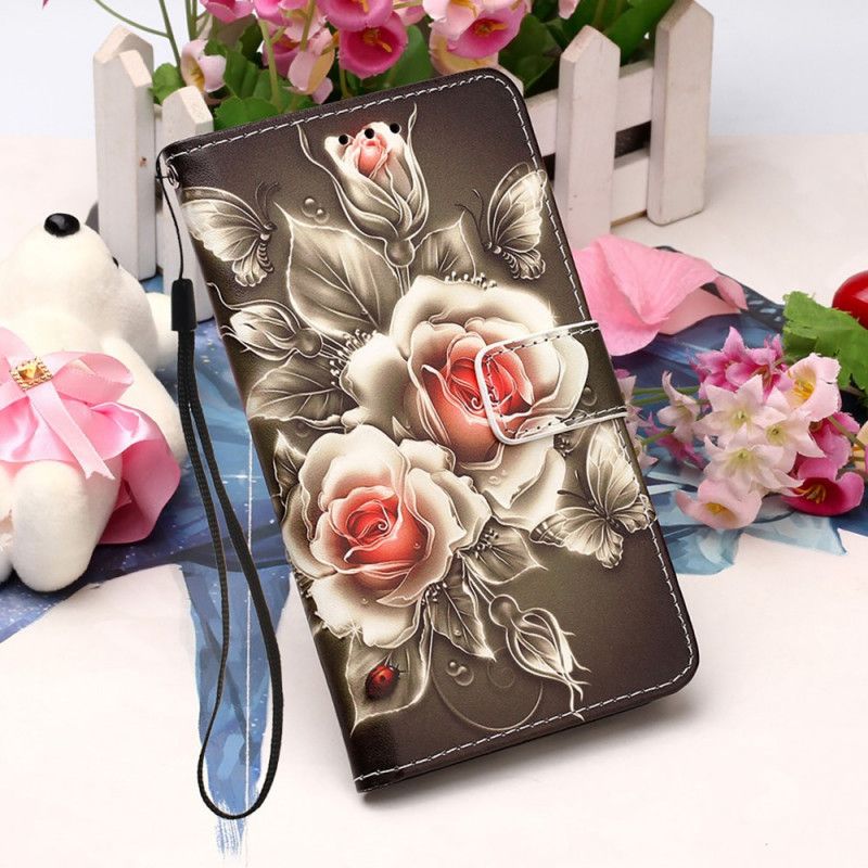 Etui Folio Samsung Galaxy A52 4G / A52 5G Złote Róże