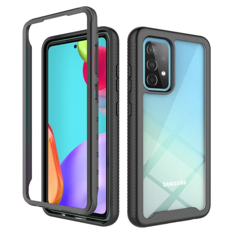 Etui Samsung Galaxy A52 4G / A52 5G Biały Czarny Hybrydowa Silikonowa Konstrukcja Obręczy Etui Ochronne