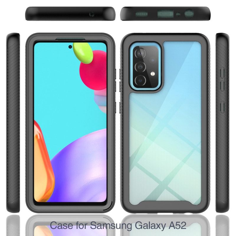 Etui Samsung Galaxy A52 4G / A52 5G Biały Czarny Hybrydowa Silikonowa Konstrukcja Obręczy Etui Ochronne