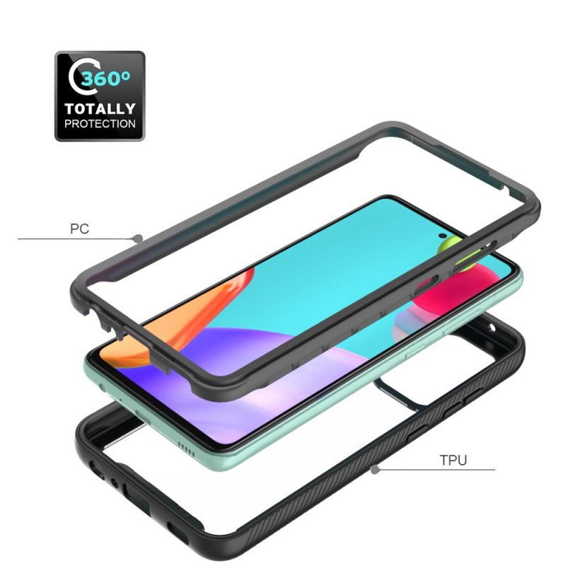 Etui Samsung Galaxy A52 4G / A52 5G Biały Czarny Hybrydowa Silikonowa Konstrukcja Obręczy Etui Ochronne